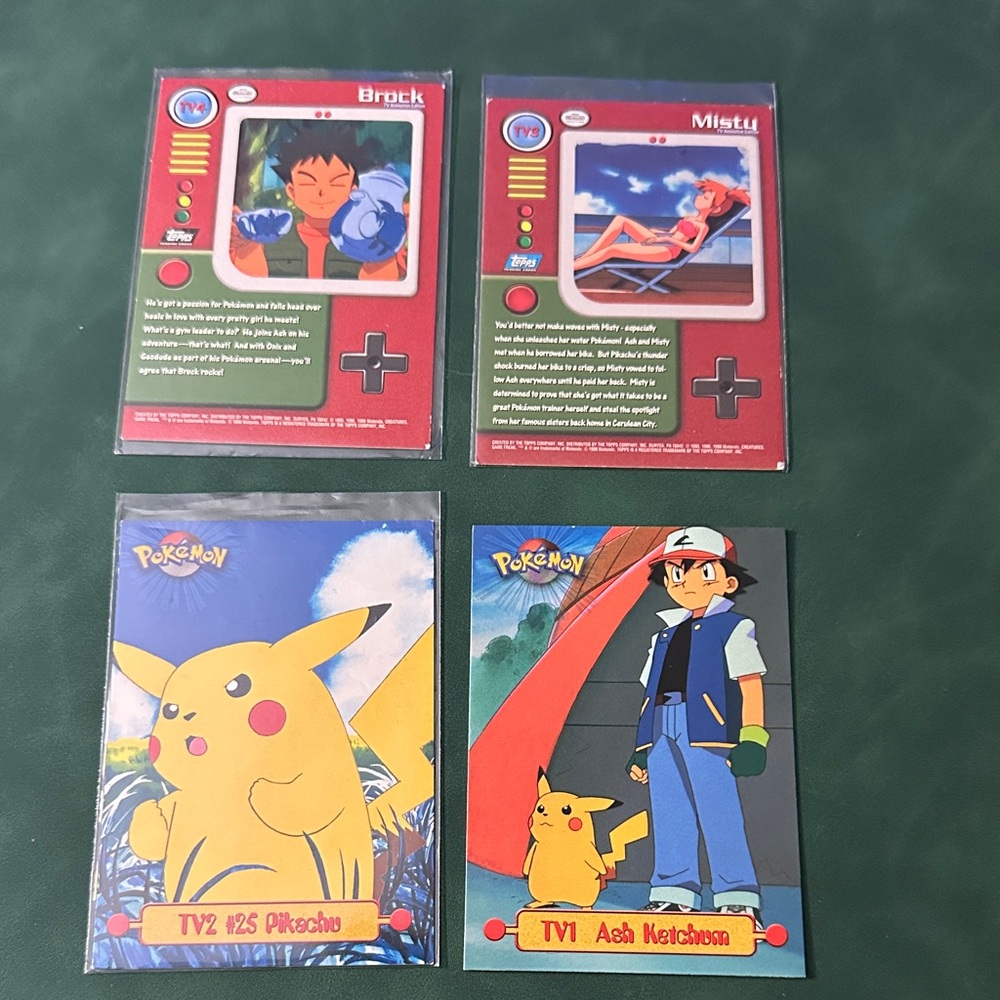 Trading Card Set with Pikachu and Ash